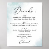 Waterverf was | Onderteken van het menu Menu Blue  Poster (Voorkant)