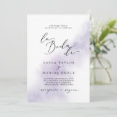Waterverf was | Paars La Boda de Wedding Kaart (Staand voorkant)