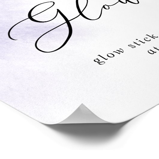 Waterverf was | Paars Let Love Glow Sign Poster (Hoek)