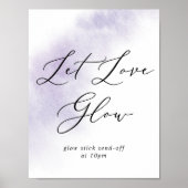 Waterverf was | Paars Let Love Glow Sign Poster (Voorkant)