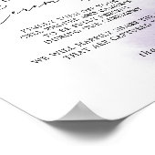 Waterverf was | Paars Unplugged Ceremony Sign Poster (Hoek)