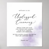 Waterverf was | Paars Unplugged Ceremony Sign Poster (Voorkant)