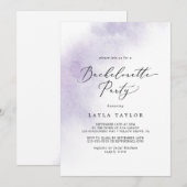 Waterverf was | Paarse Bachelorette-partij Kaart (Voorkant / Achterkant)