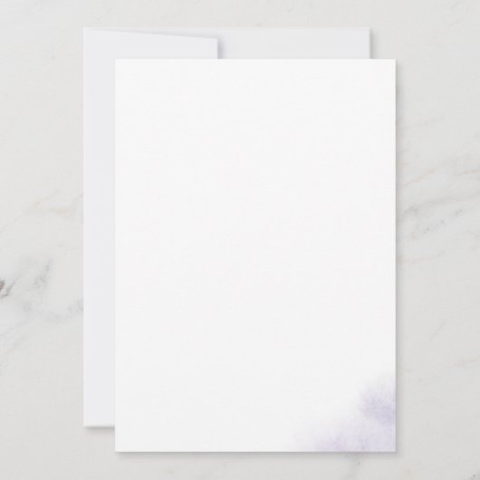 Waterverf was | Paarse baptisme Kaart (Achterkant)