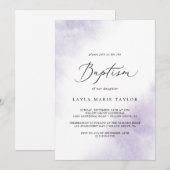 Waterverf was | Paarse baptisme Kaart (Voorkant / Achterkant)