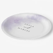 Waterverf was | Paarse bruiloft Papieren Bordje (Gekanteld)