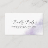 Waterverf was | Paarse bruiloft Website RSVP Informatiekaartje (Voorkant)