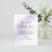 Waterverf was | Paarse dank U Ontvangt Kaart (Staand voorkant)