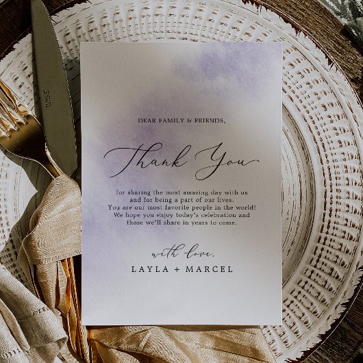 Waterverf was | Paarse dank U Ontvangt Kaart