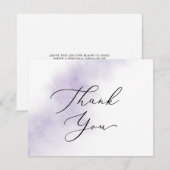 Waterverf was | Paarse dank-uw-kaart Bedankkaart (Voorkant / Achterkant)