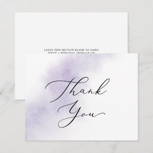 Waterverf was | Paarse dank-uw-kaart Bedankkaart (Voorkant / Achterkant)