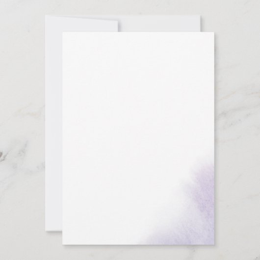 Waterverf was | Paarse Eerste verjaardag Kaart (Achterkant)