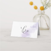 Waterverf was | Paarse gevouwen bruiloft Plaatskaartje (Achterkant)