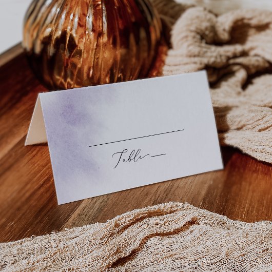 Waterverf was | Paarse gevouwen bruiloft Plaatskaartje