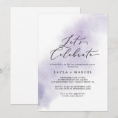 Waterverf was | Paarse Laten we vieren Kaart (Voorkant / Achterkant)