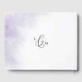 Waterverf was | Paarse monogram rugbruiloft Gastenboek (Achterkant)