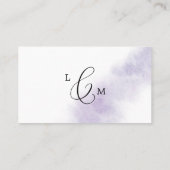 Waterverf was | Paarse platte bruiloft Plaatskaartje (Achterkant)