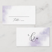 Waterverf was | Paarse platte bruiloft Plaatskaartje (Voorkant / Achterkant)