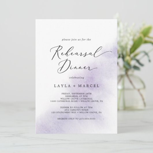 Waterverf was | Paarse repetitie Kaart (Staand voorkant)