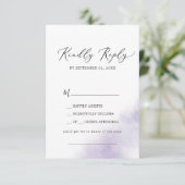 Waterverf was | Paarse Song Request RSVP Card (Staand voorkant)