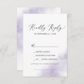 Waterverf was | Paarse Song Request RSVP Card (Voorkant / Achterkant)