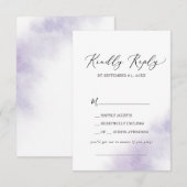 Waterverf was | Paarse Song Request RSVP Card Kaartje (Voorkant / Achterkant)