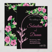 Waterverf was | Paarse uitnodiging (Voorkant / Achterkant)