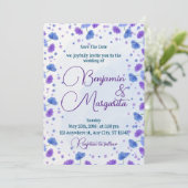 Waterverf was | Paarse uitnodiging tot weddenschap (Staand voorkant)