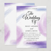 Waterverf was | Paarse uitnodiging tot weddenschap (Voorkant / Achterkant)