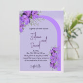 Waterverf was | Paarse uitnodiging tot weddenschap (Staand voorkant)