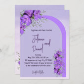 Waterverf was | Paarse uitnodiging tot weddenschap (Voorkant / Achterkant)