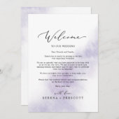 Waterverf Was Paarse Welkomstbrief en reisroute (Voorkant / Achterkant)