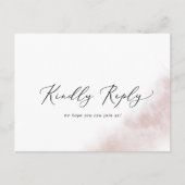 Waterverf was | RSVP-Briefkaart in het menu Blush (Voorkant)