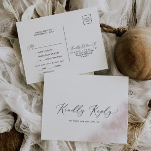 Waterverf was   RSVP-Briefkaart in het menu Blush