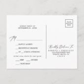 Waterverf was | RSVP-Briefkaart met blauw menu (Achterkant)