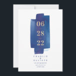 Waterverf Was Save The Date Kaart - Navy<br><div class="desc">Een save the date kaart heeft een waterverfwas-achtergrond en moderne typografie.</div>
