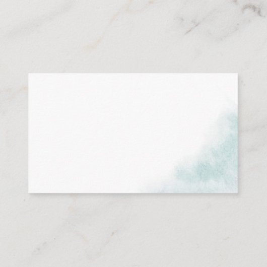 Waterverf was | Website met een blauwe bruiloft Informatiekaartje (Achterkant)