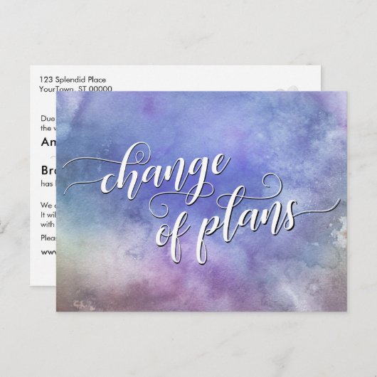 Waterverf Was wijziging plannen uitgestelde bruilo Briefkaart (Voorkant / Achterkant)