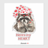 Waterverf wasbeer blazen kussen leuk citaat sticker (Vel)