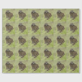 Waterverf wasbeer Dier Natuur Wilderness Cadeaupapier (Vlak)