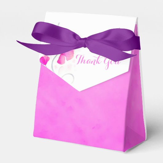 Waterverf wasbloem bedankt voor de trouwloten. bedankdoosjes (Voorkant Zijde)