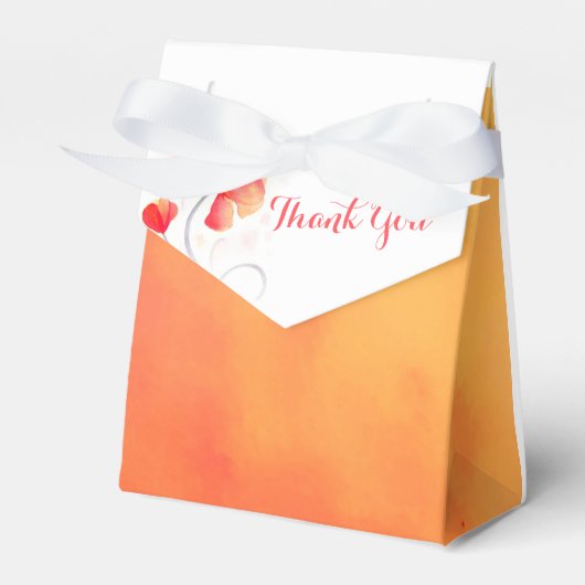 Waterverf wasbloem bedankt voor de trouwloten. bedankdoosjes (Voorkant Zijde)