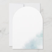 Waterverf Wash Blauw Eenvoudige Boho Boog Wedding Kaart (Achterkant)