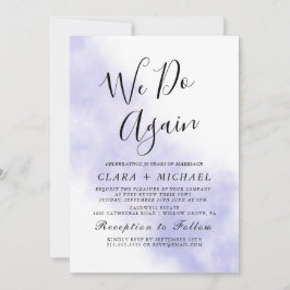 Waterverf Wash | Blauwe "We Do Again" Huwelijksbel Kaart