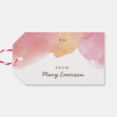 Waterverf Wash Holiday Gift Label Cadeaulabel (Achterkant Horizontaal)