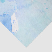 Waterverf Wash Modern Eenvoudig Aqua Sky Blauw Wit Tissuepapier (Detail)