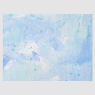 Waterverf Wash Modern Eenvoudig Aqua Sky Blauw Wit Tissuepapier
