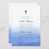 Waterverf Wash Ombre Baptismal Kaart (Voorkant / Achterkant)