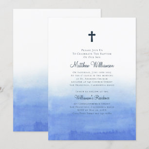 Waterverf Wash Ombre Baptismal Kaart