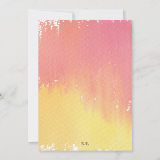 Waterverf Wash Roze Meisjes Baby shower Uitnodigen Kaart (Achterkant)